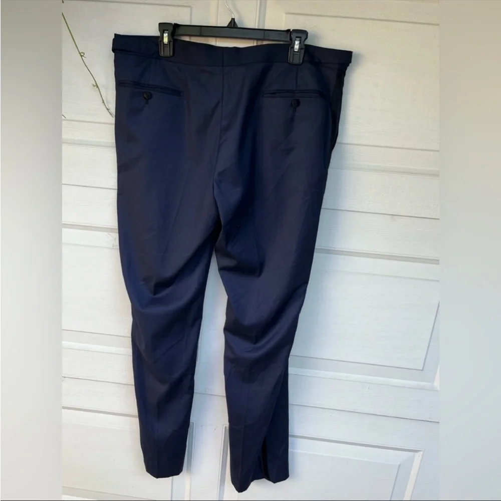 Men's Alton Lane Dress Pants 3ailored Fit Mid Rise Flat Front Straight Leg Navy